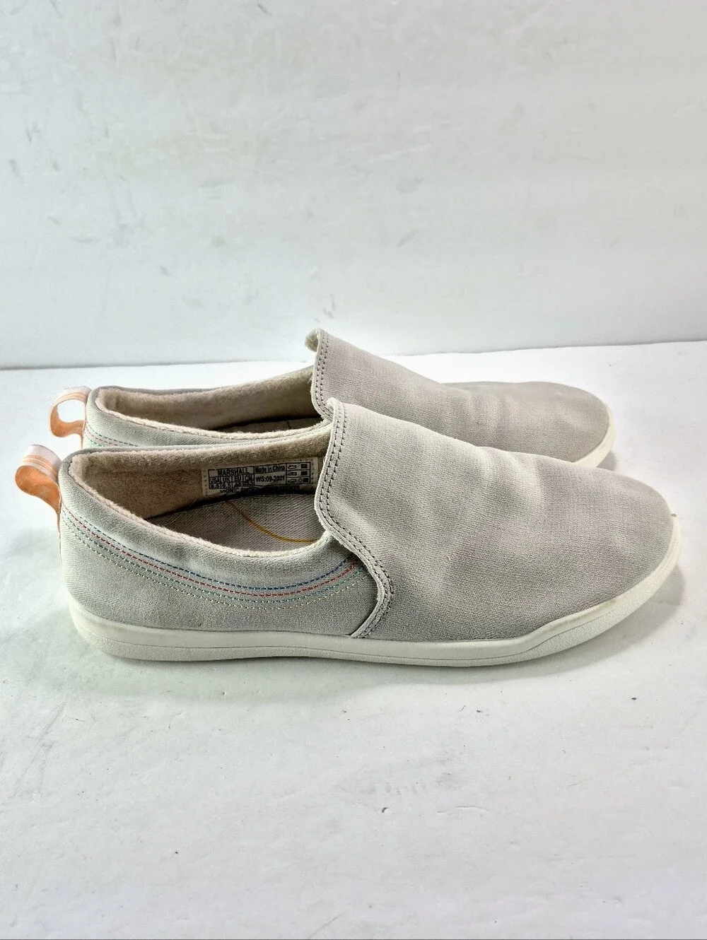 Vionic Beach Marshall Canvas Laceless Slip-On Sneaker Vapor Gray 8.5 Orthotic.